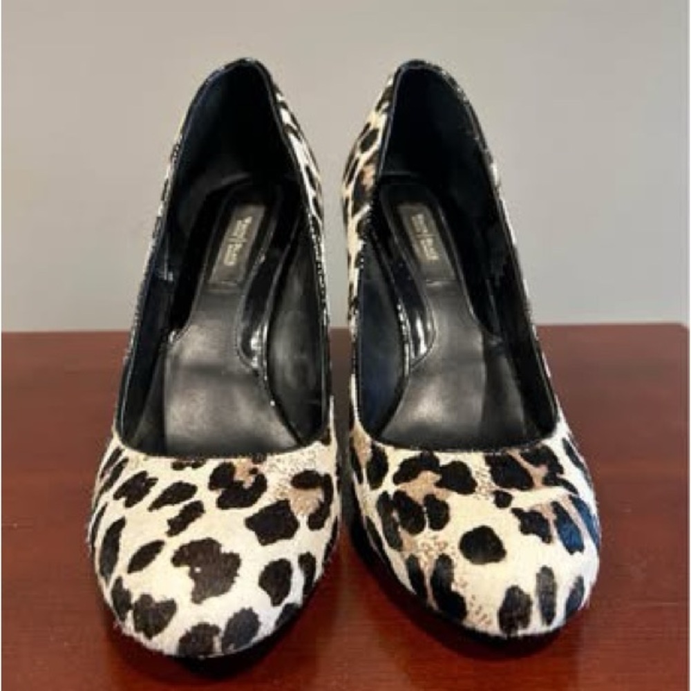 Leather Animal Print Wedges - Picture 2 of 6
